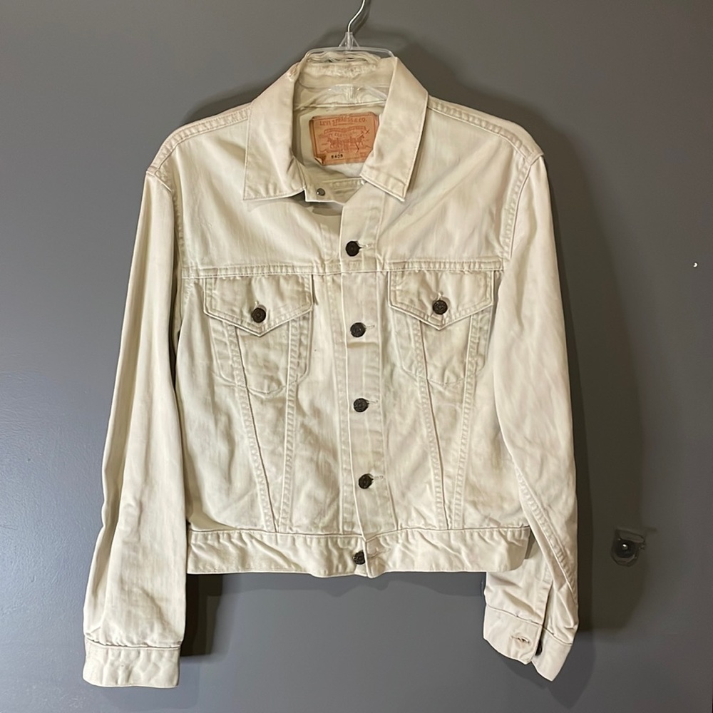Levi white denim jacket 1960s off white